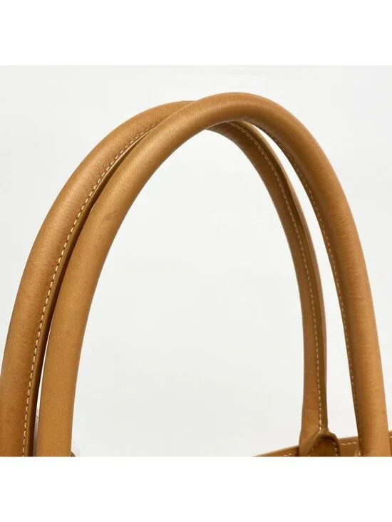 Celine Tote Vertical Cover Canvas Beige Light Brown Gold - Picture 8 of 10